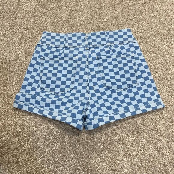 Y2K 00s streetwear grunge Checkerboard Highwaisted Corset Short sz 11 Festival - Picture 2 of 12